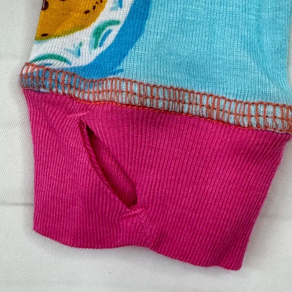 Munki Munki Perfect Pajamas Toddlers Blue Pink Food Pizza One Piece LS 2T